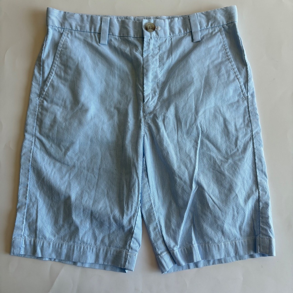 Vineyard‎ Vines Boys Blue White Seersucker Striped Shorts Adjustable Waist Sz 12